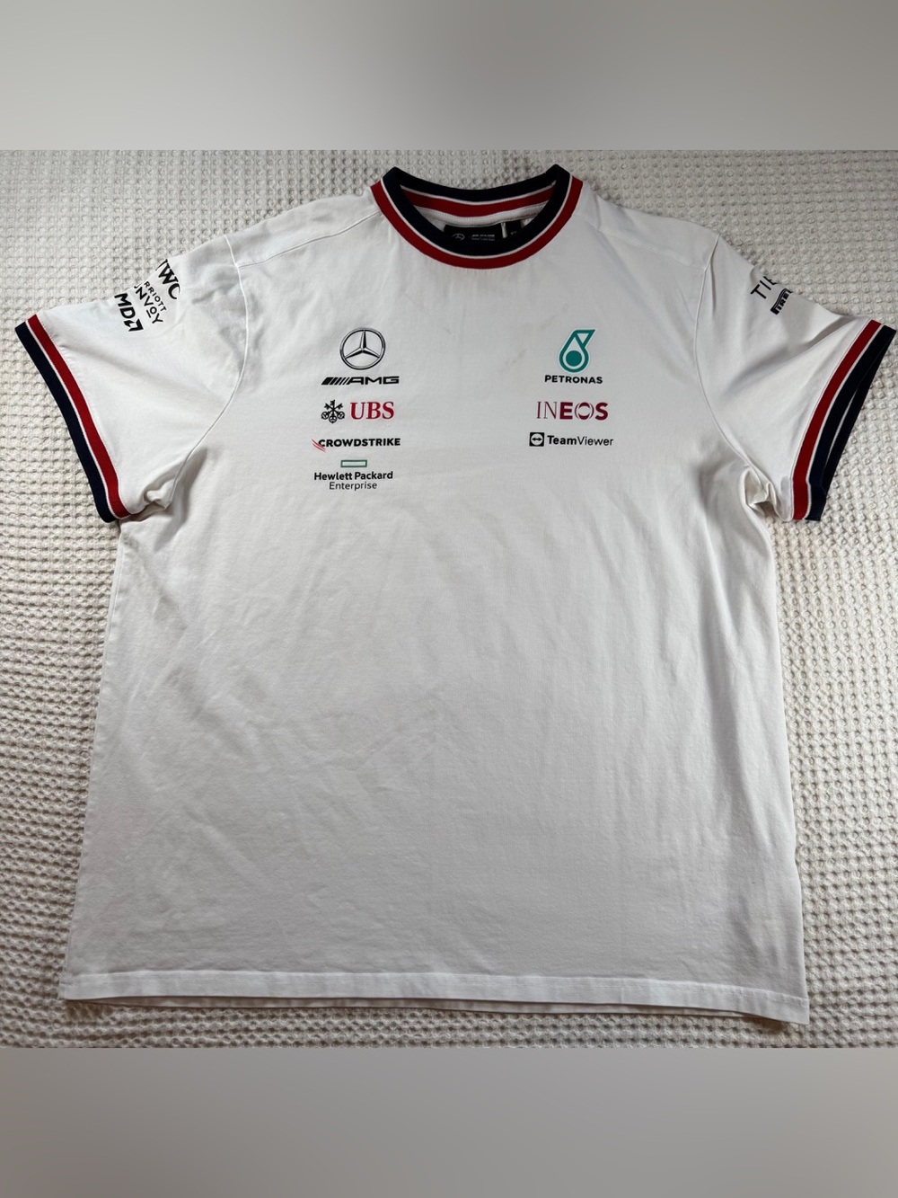 Mercedes AMG Petronas F1 Team White Graphic T-Shirt Men’s XXL Formula 1